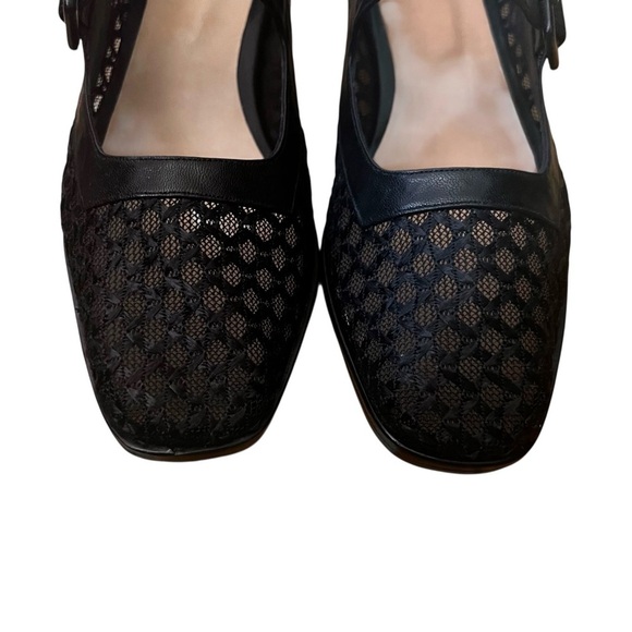 Zou Xou Black Mesh Mary Jane Eugenia Shoes Size 9 - Picture 4 of 14
